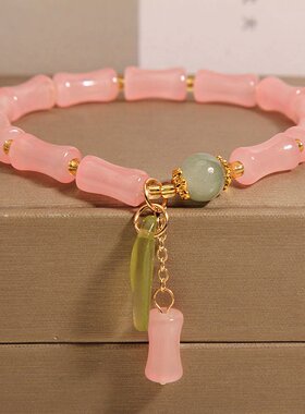 国风新中式竹节手链女生轻奢小众精致节节高升手串送学生闺蜜礼物