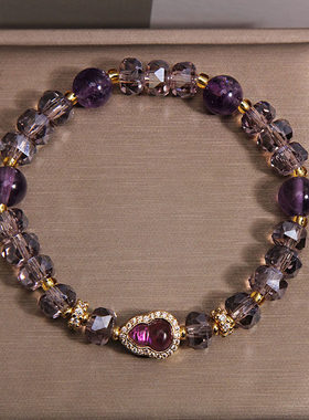 天然紫水晶手链女轻奢小众高级感精致百搭葫芦手串送女友闺蜜礼物