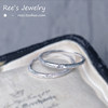 Niche special flash sand craft diamond 18k gold ring