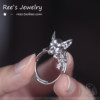Original 925 silver small fox open ring adjustable