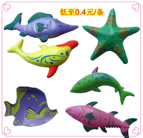儿童钓鱼玩具磁性玩具塑料鱼小猫钓鱼磁铁立体鱼全浮不进水鱼散装 - 图2