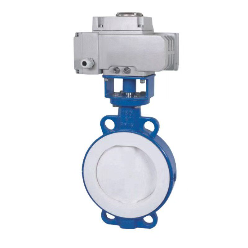 D971F46电动衬氟蝶阀对夹法兰不锈钢铸钢耐腐蚀盐酸碱化工开关阀 - 图1