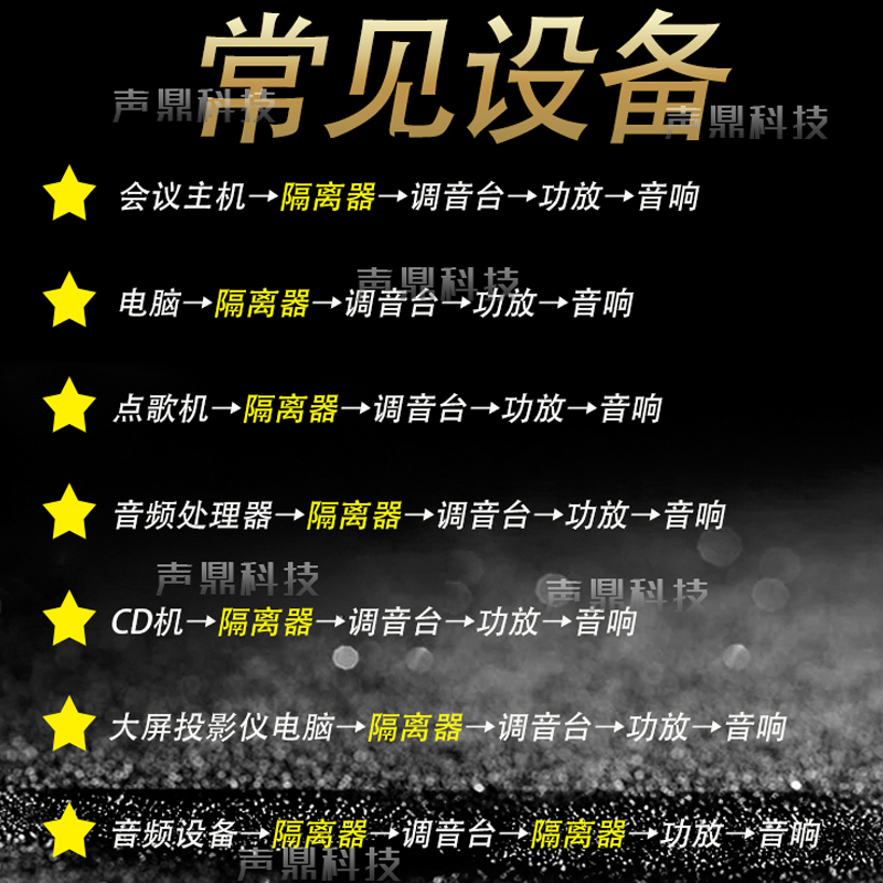音频隔离器音响电流声消除器底噪共地降噪抗干扰滤波器3.5卡农6.5 - 图0