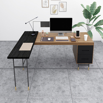 ins wind corner desk solid wood minima l type desk boss table modern design sense corner desktop computer desk