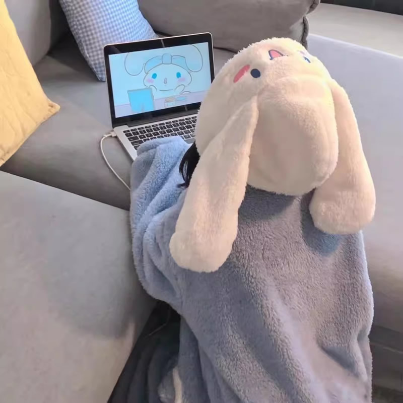 秋冬季大耳狗长款睡袍动物可爱连体睡衣成人卡通珊瑚绒男女情侣 - 图2