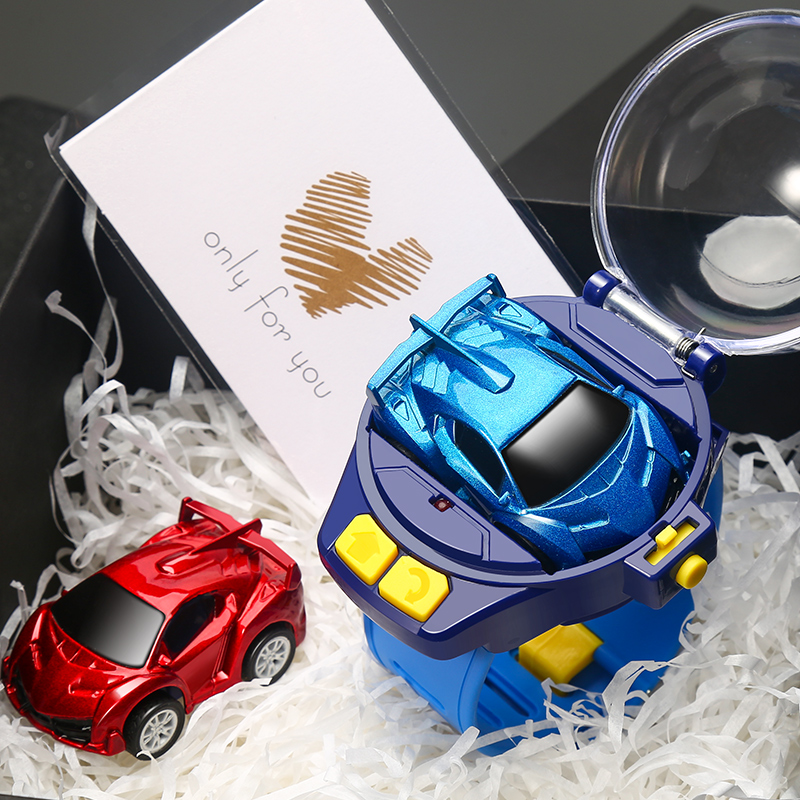 黑科技手表遥控小汽车迷你合金赛车男孩电动儿童玩具车六一节礼物 - 图3