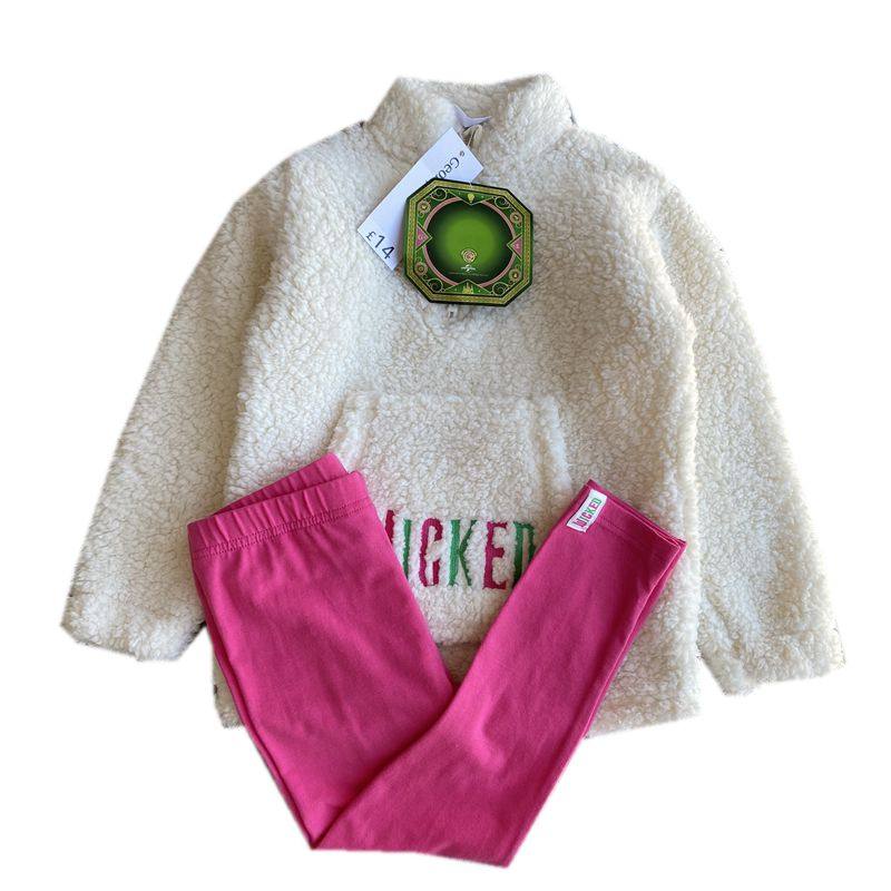 外贸单秋冬女童长袖羊羔绒上衣长裤子保暖柔软儿童睡衣家居服套装,淘宝优惠券,粉丝福利购,淘宝优惠卷