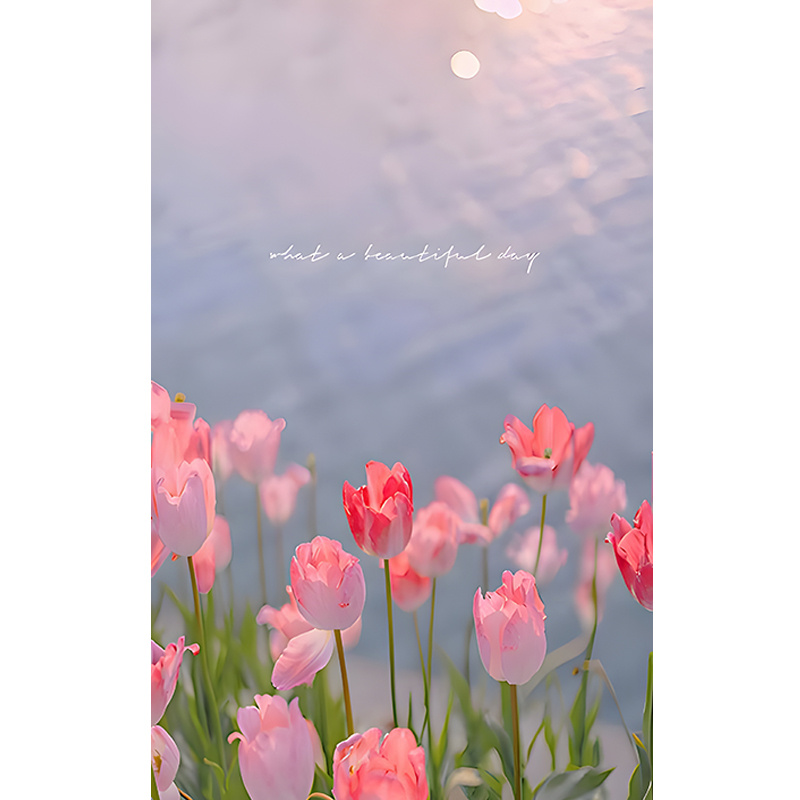 小清新治愈系现代北欧ins风郁金香花海风景装饰画海报画心未装裱-图3