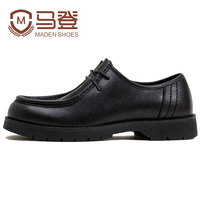马登莫卡辛袋鼠鞋男秋工装通勤英伦复古休闲黑色懒人德比乐福皮鞋,淘宝优惠券,粉丝福利购,淘宝优惠卷
