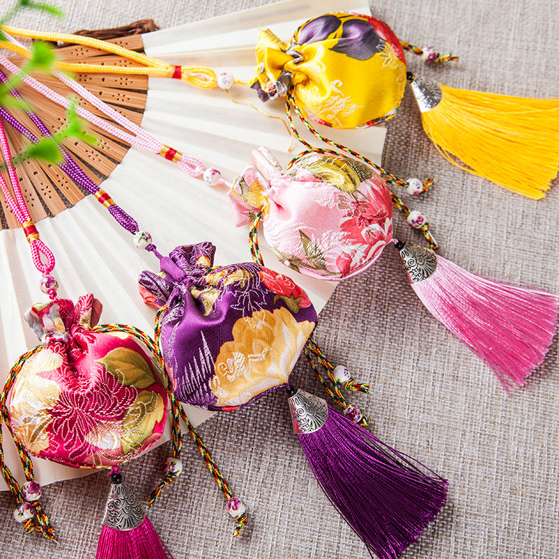 古风中草药艾叶香包香囊束口空袋子随身带流苏端午节香袋挂车布袋,淘宝优惠券,粉丝福利购,淘宝优惠卷