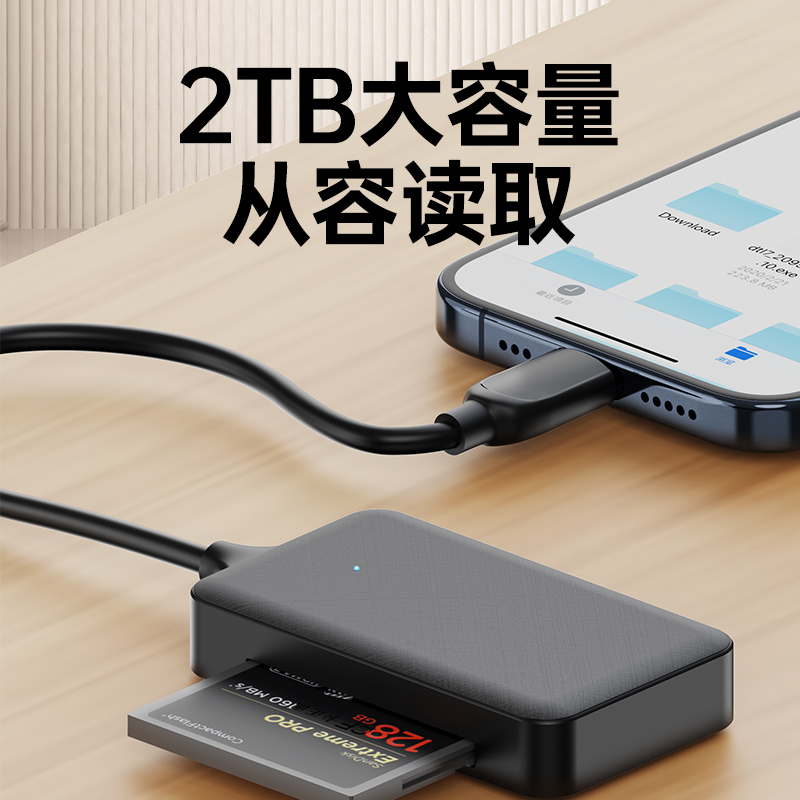 梦情3.0高速四合一读卡器sd/tf/MS/CF卡万能usb/Type-c读取转换器行车记录仪内存储存卡手机电脑单反相机照片 - 图2