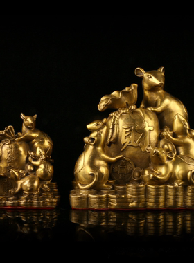 纯铜老鼠摆件招财客厅装饰生肖