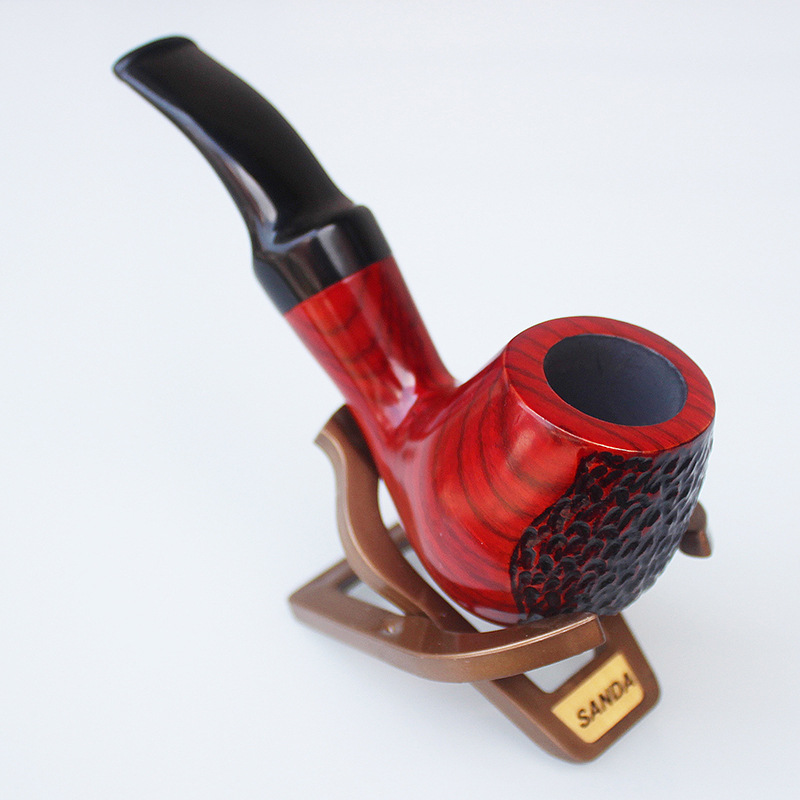 经典花梨木短吻刻花烟斗 生日赠品烟丝斗 SD-517 父亲节高端礼物 - 图0