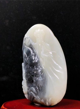 地藏王手把件新疆和田玉籽料青花