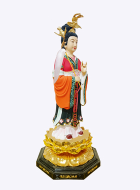 木雕碧霞元君神像家用泰山娘娘木神像泰山老母摆件定制 圣造