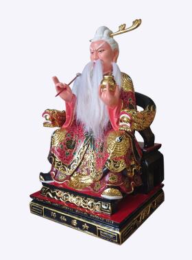 香樟木木雕六壬仙师神像实木六壬祖师爷定制摆件厂家 圣造