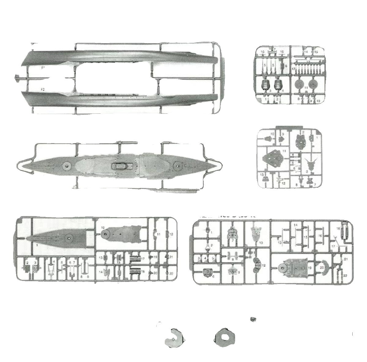 青岛社 拼装模型 1:700 05980 410MM主炮战列2号 中途岛海战 全底 - 图3