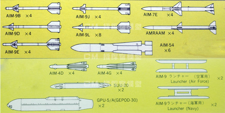 满额包邮 长谷川 飞机模型 35003 1:72 美军机载空对空导弹 56件 - 图2