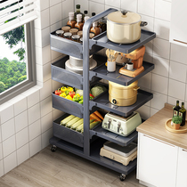 Euloitte kitchen shelve with floor multilayer home put fruit and vegetable basket small cart Multi-function pan with storage rack