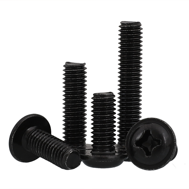 黑色不锈钢十字圆头带垫螺丝304镀黑锌带垫 盘头螺钉M2M2.5M3M4M5,淘宝优惠券,粉丝福利购,淘宝优惠卷