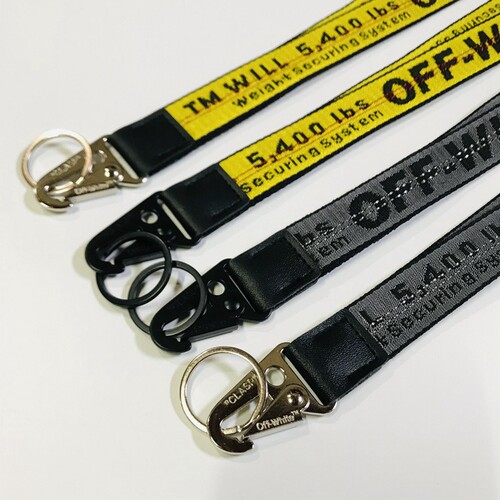 新款真尼龙钥匙扣Off-White工装钥匙环钥匙扣工牌扣挂绳挂脖手机 - 图2