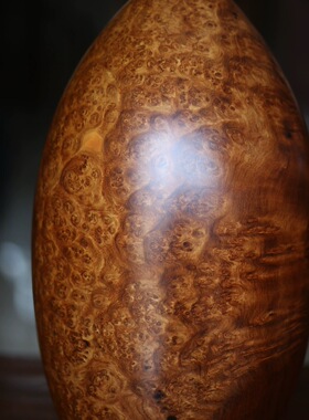 缅甸花梨木瘤疤大肚瓶富贵平安吉祥花瓶工艺收藏风水玄关摆件木雕
