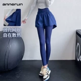 annerun Комплект, леггинсы, штаны, ростомер, утягивающий пояс на талию для спортзала, быстросохнущий комбинезон, в обтяжку, высокая талия, для бега