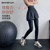 annerun Комплект, леггинсы, штаны, ростомер, утягивающий пояс на талию для спортзала, быстросохнущий комбинезон, в обтяжку, высокая талия, для бега