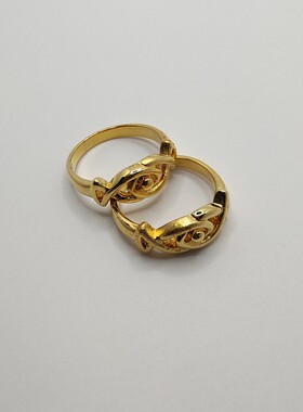 欧美时尚饰品镀金镀银戒指精美戒指金色双鱼外贸尾货清仓拍一发2