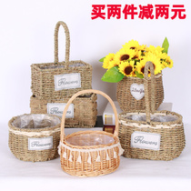 Grass choreography choreograpevine choreographete flower flower arranging eggs flower basket green planting flowers weave wall-hanging hand water fruit basket