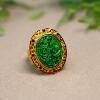 Natural grade A jadeite carved living ring