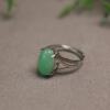 Waxy Yang Green Natural Grade A Jade Egg Ring