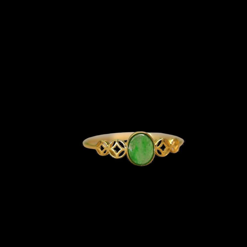 Yanglu Myanmar natural grade A jadeite cabochon ring