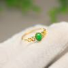 Myanmar natural grade A jadeite cabochon ring