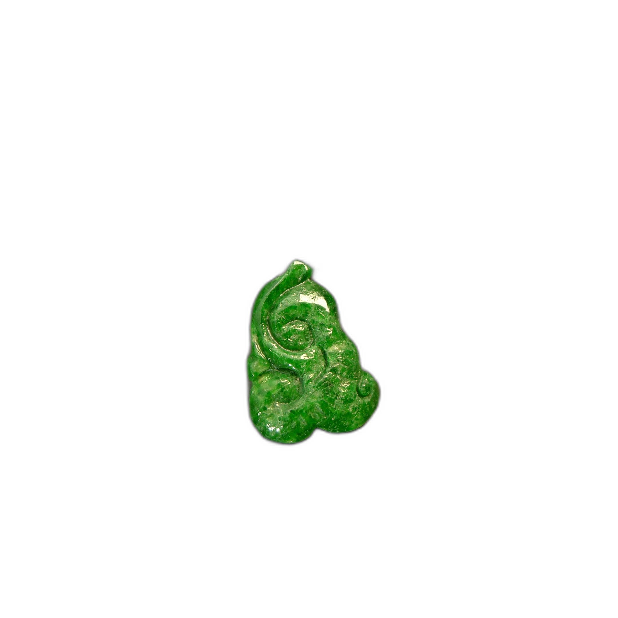 Spicy Green Burmese Natural Grade A Jadeite Ruyi Ring Noodles