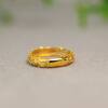 Ice-filled green Burmese natural A-grade gourd ring