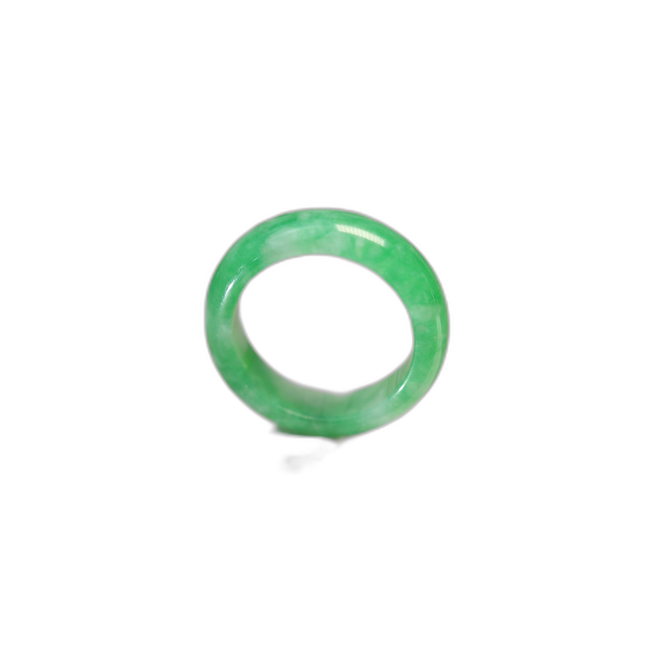Ice waxy sun green Burmese natural grade A jadeite ring