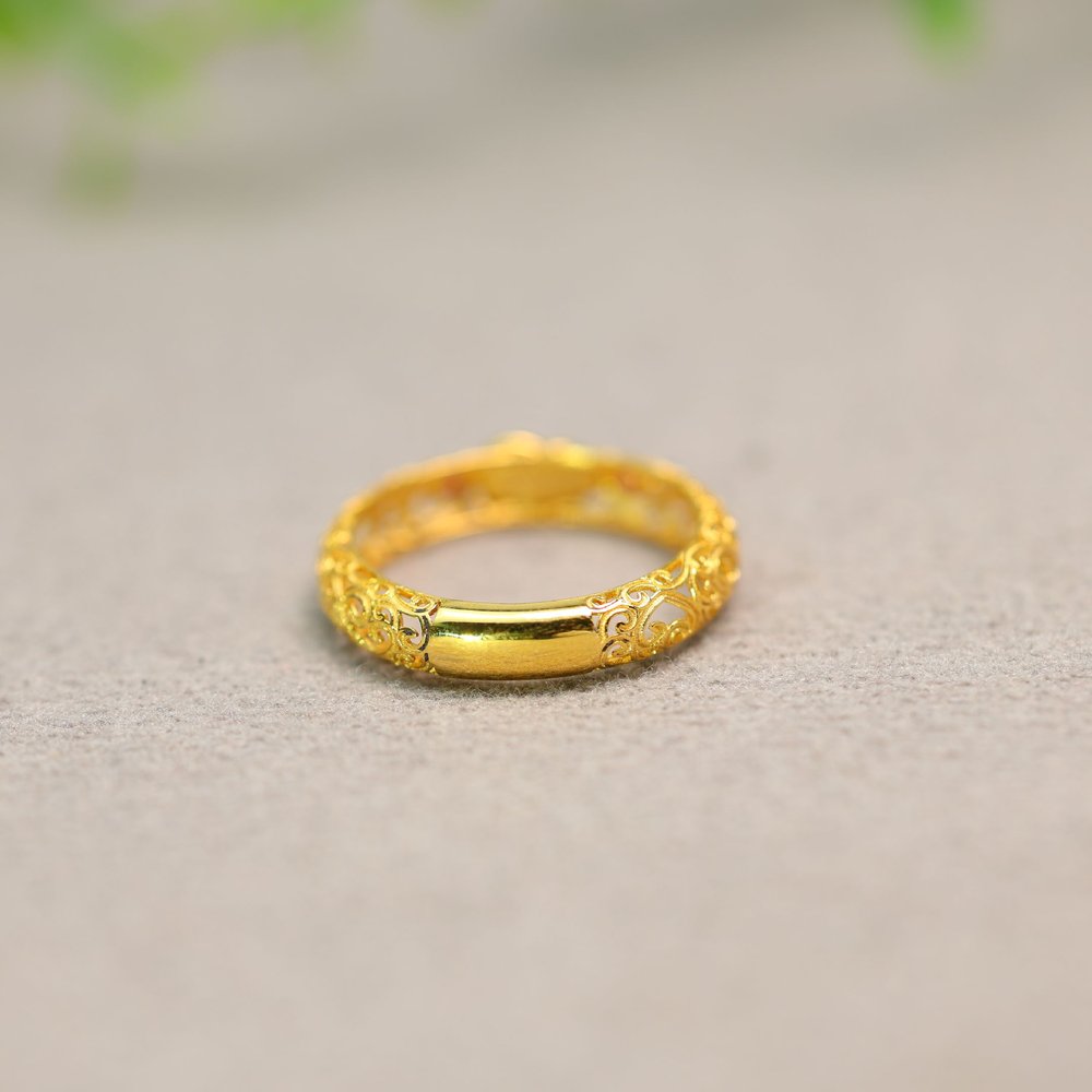 Spicy Green Burmese Natural Grade A Jade Gourd Ring