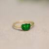 18K gold inlaid natural grade A jadeite Ruyi head ring