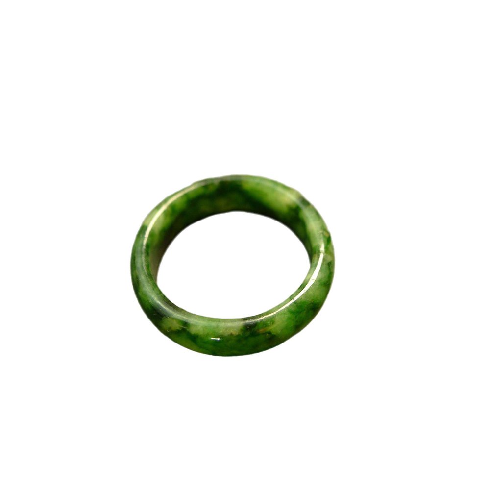 #F549 No. 23 yellow and green natural A-grade old jadeite ring