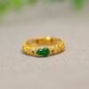 Spicy Green Burmese Natural Grade A Jade Gourd Ring
