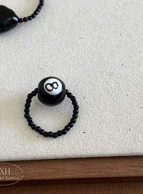 数字8球手链千禧风小串珠戒指