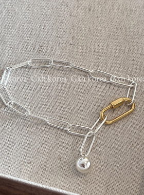 男女925银高级轻奢金色接口手链