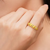 Laomiao gold solid gold dotted diamond croissant ring, fun and fashionable 5D full and shining temperament, brushed old money style