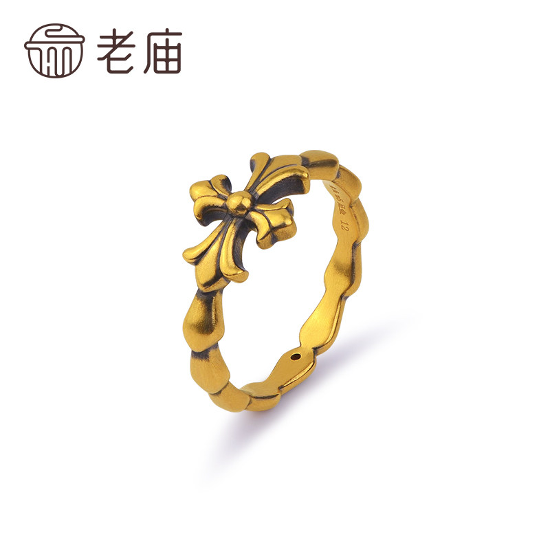 老庙黄金5D海豚金黑金十字架守护足金固口戒指手饰情侣送礼物,淘宝优惠券,粉丝福利购,淘宝优惠卷
