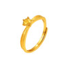 Laomiao gold pure gold six-claw crown living ring 5G three-dimensional exquisite whitening nobility gift gift for girls to express love