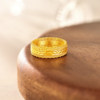 Laomiao gold pure gold filigree coin ring 5D three-dimensional hollow exquisite exquisite peace and grandeur every year rich with wealth