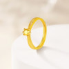 Laomiao gold pure gold six-claw crown living ring 5G three-dimensional exquisite whitening nobility gift gift for girls to express love