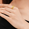 Laomiao gold solid gold dotted diamond croissant ring, fun and fashionable 5D full and shining temperament, brushed old money style