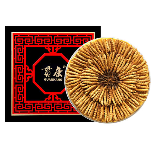 贯康冬虫夏草正品西藏那曲精选虫草3-3.5根1克头期干虫草50克礼盒 - 图0